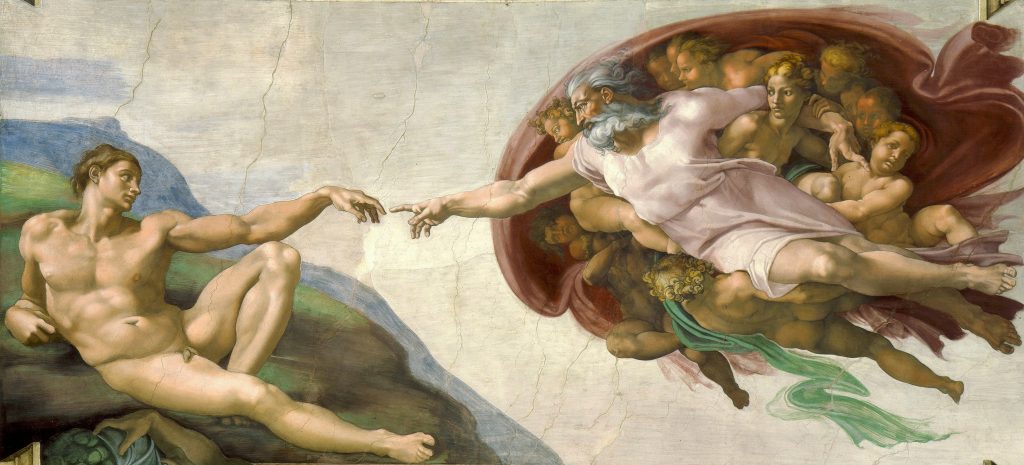 Michelangelo's Creation of Adam from the Sistine Chapel